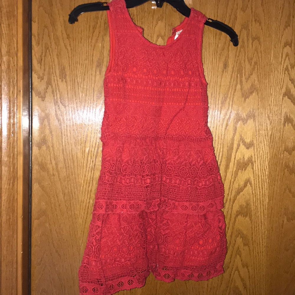 Girls red lace dress